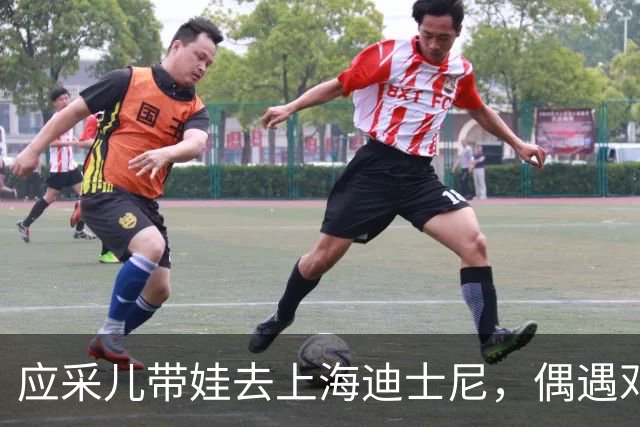 应采儿带娃去上海迪士尼，偶遇邓超，两人关系不错，站在一起热聊